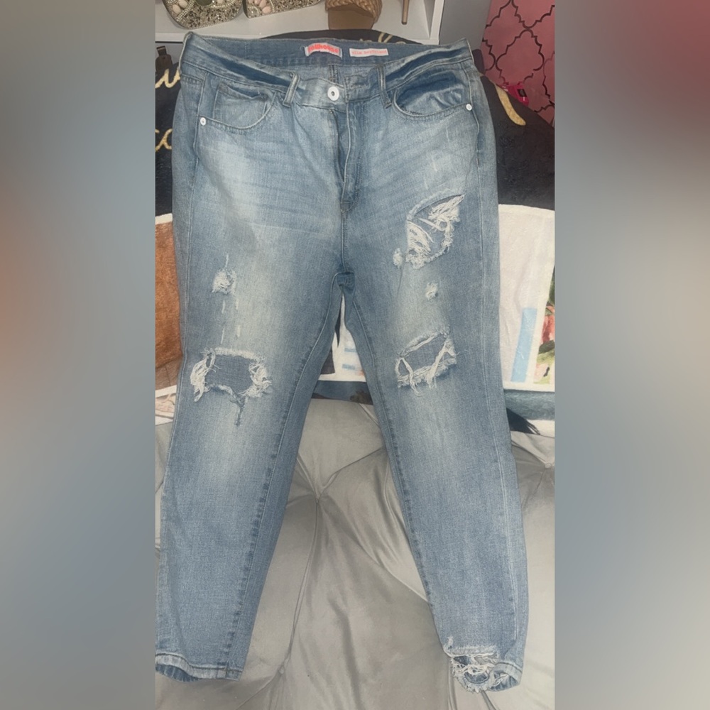 Dollhouse Light Blue Distressed Jeans
